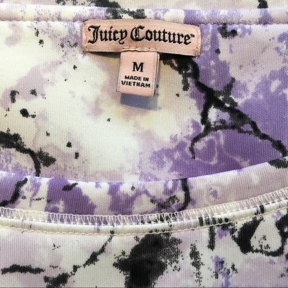 Juicy Couture Purple Abstract Scuba Long Sleeve Crew Neck Sweatshirt Medium - Picture 7 of 8